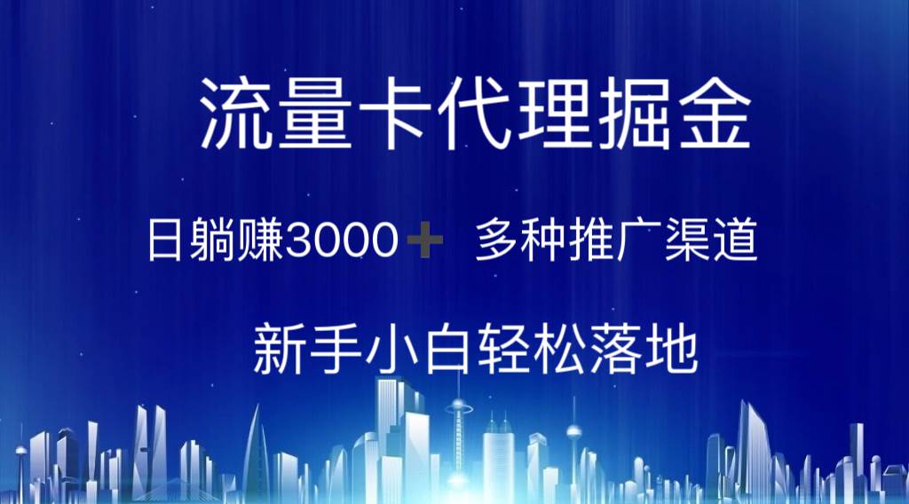 流量卡代理掘金 日躺赚3000+ 多种推广渠道 新手小白轻松落地-黑猫轻创业