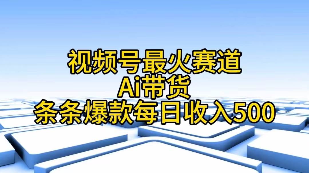 视频号最火赛道——Ai带货条条爆款每日收入500-黑猫轻创业