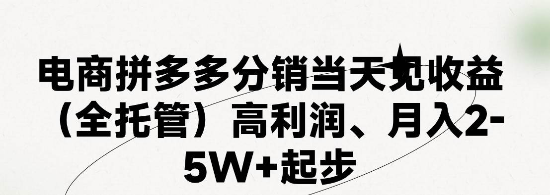 最新拼多多模式日入4K+两天销量过百单，无学费、 老运营代操作、小白福...-黑猫轻创业