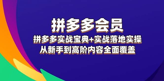 拼多多 会员，拼多多实战宝典+实战落地实操，从新手到高阶内容全面覆盖-黑猫轻创业