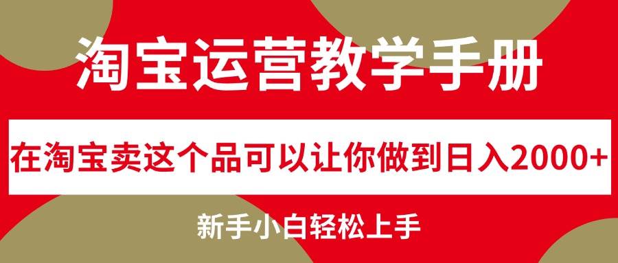 淘宝运营教学手册，在淘宝卖这个品可以让你做到日入2000+，新手小白轻...-黑猫轻创业